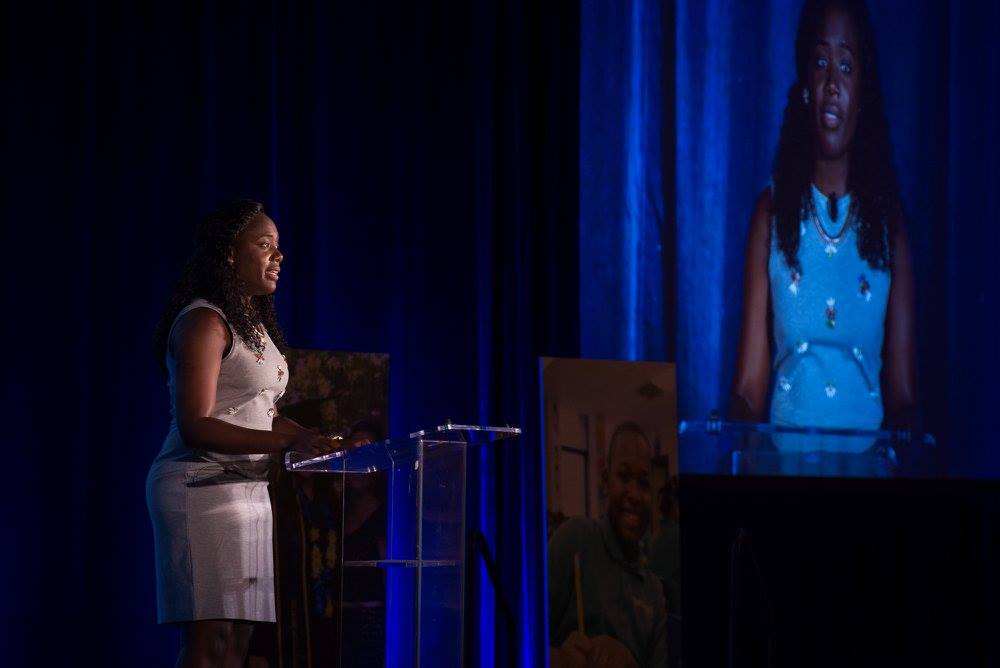 Phina Ihesiaba of KIPP LA speaking at KSS Storytelling