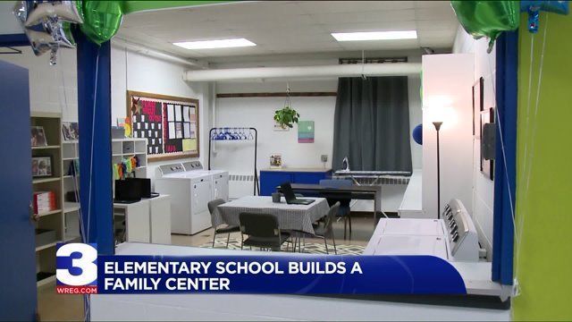 Image of KIPP Memphis family center from WREG newscast