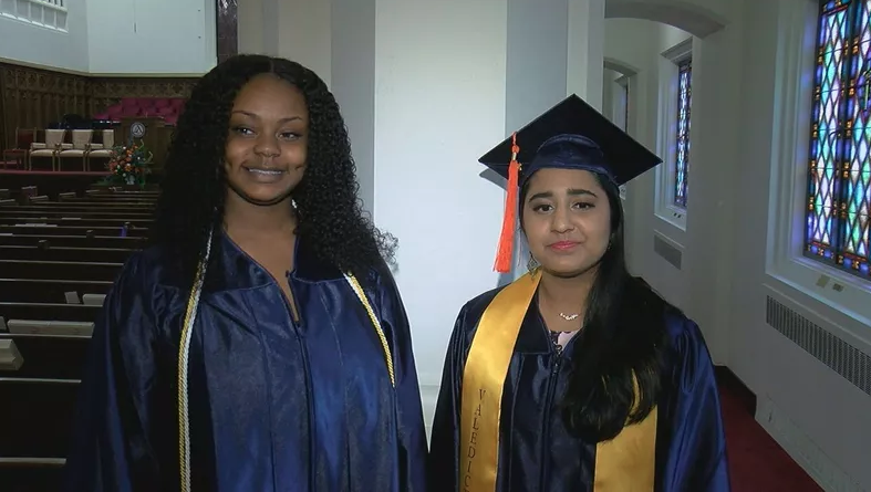 Kayla Perry and Anika Mittal, two KIPP Blytheville winners of Goldberg Scholarship