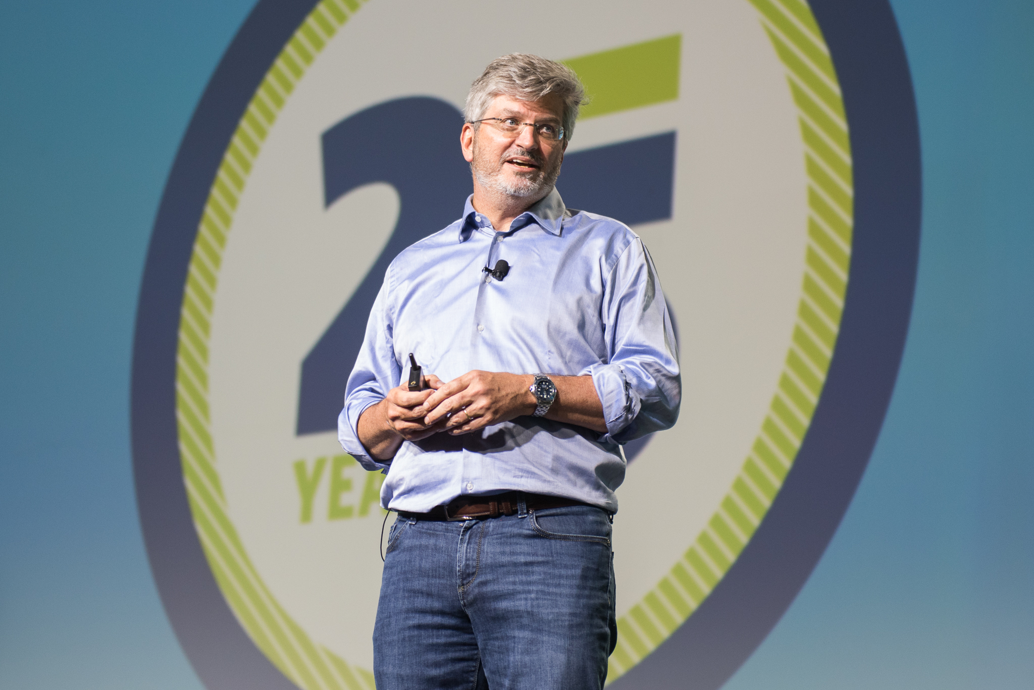 Photo shows Richard Barth, CEO of the KIPP Foundation, speaking on stage at the 2019 KIPP School Summit