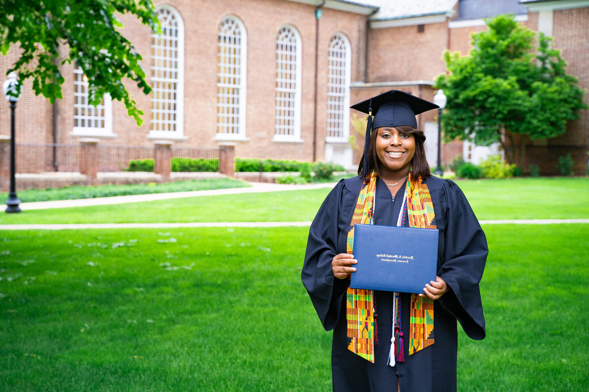 A KIPP graduate on her college campus.