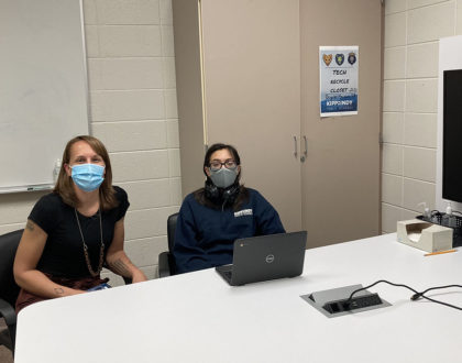 kipp-tutoring-resized Casey McLeod (left), school leader for KIPP Indy College Prep Middle, said she’s received positive feedback from students involved in the tutoring program, which began in late spring. Gerlin Cartagena (right) is one student participating in the tutoring program.