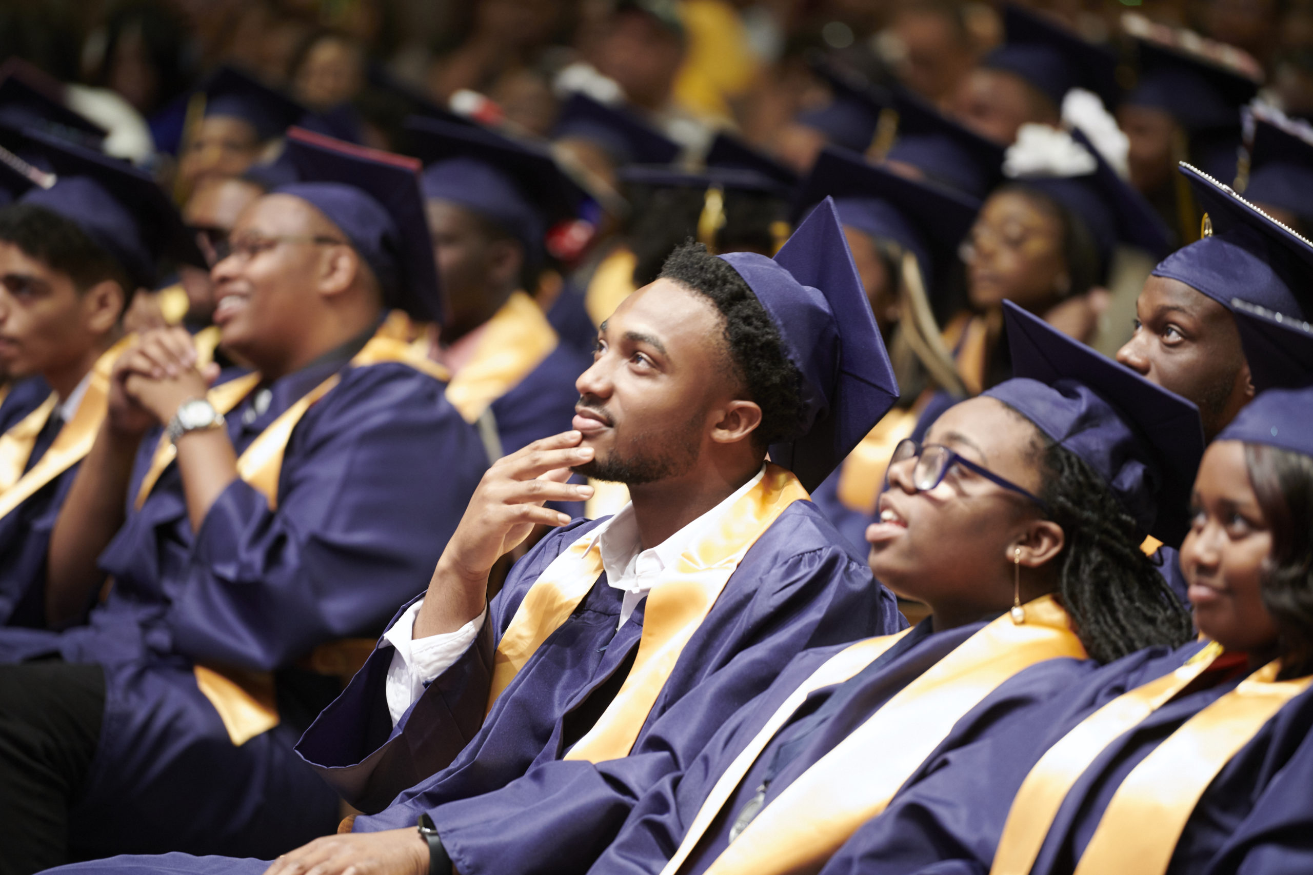 KIPP Philly Graduation 19 students listening